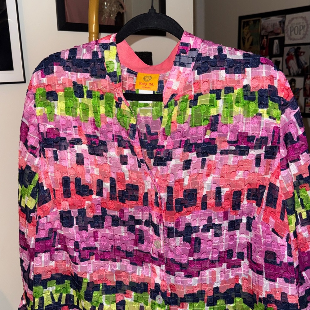 Ruby Rd. Colorful Patterned Blouse - Picture 3 of 6